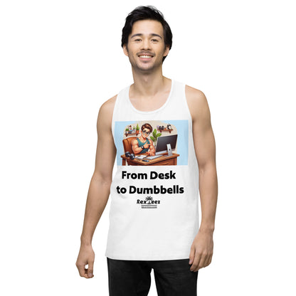 From Desk to Dumbbells Men’s premium tank top