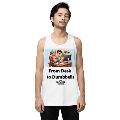 From Desk to Dumbbells Men’s premium tank top