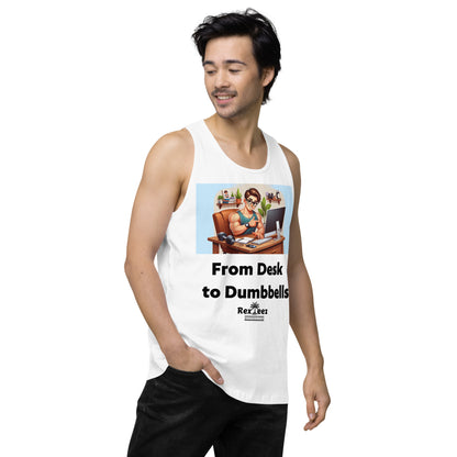 From Desk to Dumbbells Men’s premium tank top